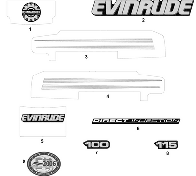 EVINRUDE-JOHNSON 215270 Evinrude Port/Stbd | Included With "Engine Cover Assy" EVINRUDE-JOHNSON 215270 Evinrude Port/Stbd | Included With "Engine Cover Assy"