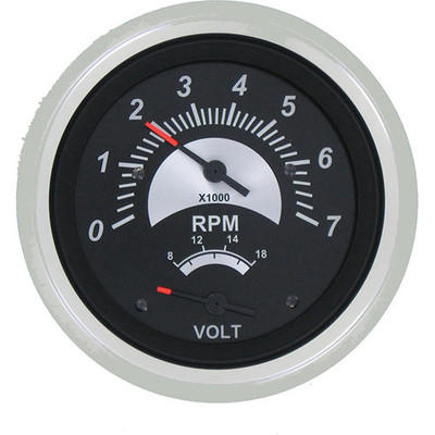 SIERRA 69074FP Black Sterling Series Tachometer/Voltmeter