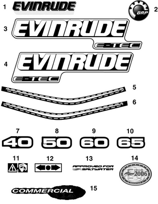 EVINRUDE-JOHNSON 215534 60 Hp Front/Rear EVINRUDE-JOHNSON 215534 60 Hp Front/Rear