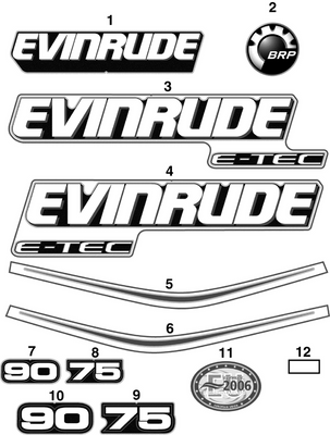 EVINRUDE-JOHNSON 215560 Stripe - Starboard | Included With "Engine Cover Assy" EVINRUDE-JOHNSON 215560 Stripe - Starboard | Included With "Engine Cover Assy"