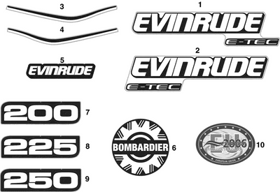 EVINRUDE-JOHNSON 215615 200 - Front & Rear EVINRUDE-JOHNSON 215615 200 - Front & Rear