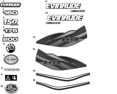 EVINRUDE-JOHNSON 215749 175 - Front & Rear EVINRUDE-JOHNSON 215749 175 - Front & Rear