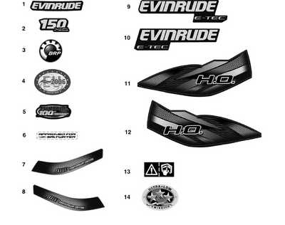 EVINRUDE-JOHNSON 215911 150 H.O. Front & Rear | Included With Engine Cover Assy. EVINRUDE-JOHNSON 215911 150 H.O. Front & Rear | Included With Engine Cover Assy.