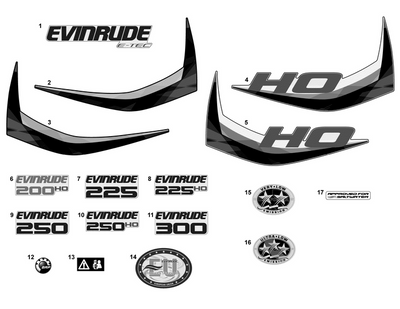 EVINRUDE-JOHNSON 216566 Evinrude 200 Ho Hp - Graphite (Front & Rear) EVINRUDE-JOHNSON 216566 Evinrude 200 Ho Hp - Graphite (Front & Rear)
