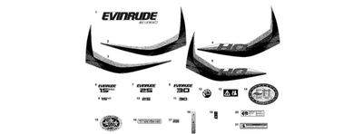EVINRUDE-JOHNSON 216653 Decal, Stripe, Starboard - Graphite | Included With "Engine Cover Assembly" EVINRUDE-JOHNSON 216653 Decal, Stripe, Starboard - Graphite | Included With "Engine Cover Assembly"