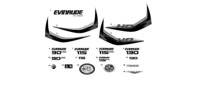 EVINRUDE-JOHNSON 216681 Evinrude 90 Ho Graphite (Front) EVINRUDE-JOHNSON 216681 Evinrude 90 Ho Graphite (Front)