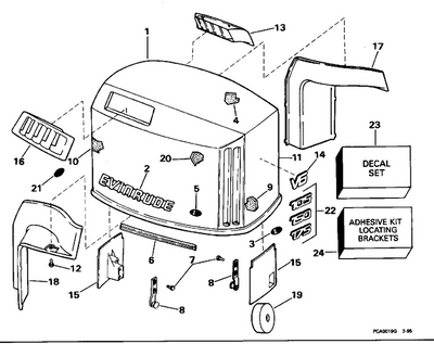 EVINRUDE-JOHNSON 284863 Decal Set