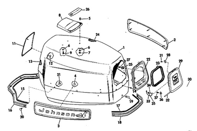 EVINRUDE-JOHNSON 310568 Fastener, Trim Band