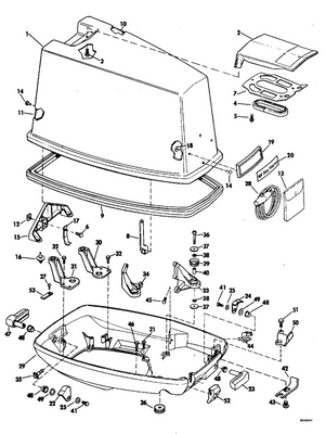 EVINRUDE-JOHNSON 313840 Bracket, Cover, Starboard EVINRUDE-JOHNSON 313840 Bracket, Cover, Starboard