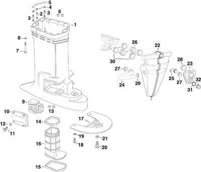 EVINRUDE-JOHNSON 316040 Stud, Exhaust Housing EVINRUDE-JOHNSON 316040 Stud, Exhaust Housing