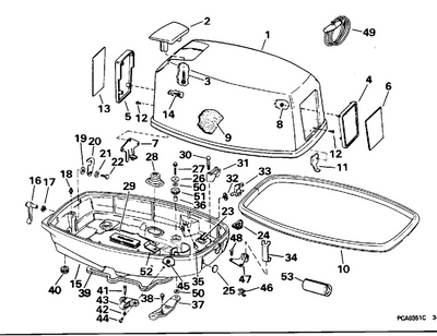 EVINRUDE-JOHNSON 321319 Lever, Latch, Lower Engine Cover EVINRUDE-JOHNSON 321319 Lever, Latch, Lower Engine Cover