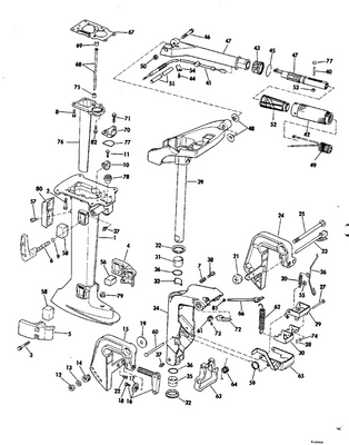 EVINRUDE-JOHNSON 324586 Lever, Reverse Lock Release EVINRUDE-JOHNSON 324586 Lever, Reverse Lock Release