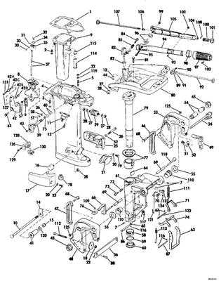 EVINRUDE-JOHNSON 325358 Shift Lever