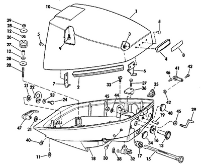 EVINRUDE-JOHNSON 334076 Cap, Tilt Tube EVINRUDE-JOHNSON 334076 Cap, Tilt Tube