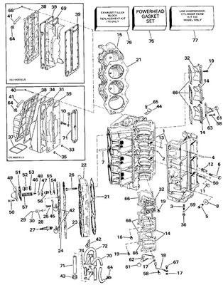 EVINRUDE-JOHNSON 335221 Screw, Cylinder To Bracket