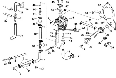 EVINRUDE-JOHNSON 338896 Tee, Primer Hose