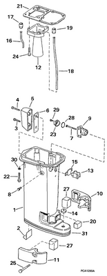 EVINRUDE-JOHNSON 339666 Cover, Upper Mount EVINRUDE-JOHNSON 339666 Cover, Upper Mount