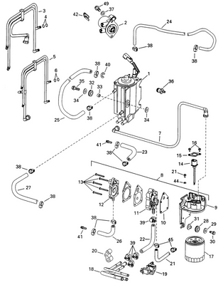 EVINRUDE-JOHNSON 344791 Hose, Inlet Tube To Lift Pump EVINRUDE-JOHNSON 344791 Hose, Inlet Tube To Lift Pump
