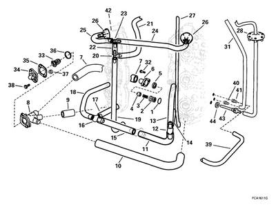 EVINRUDE-JOHNSON 346536 Hose, Thermostat Drain, Stbd
