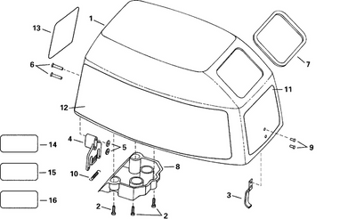 EVINRUDE-JOHNSON 346662 Decal, Rear, 8