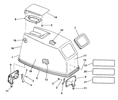 EVINRUDE-JOHNSON 346680 Decal, Rear, 30 Model