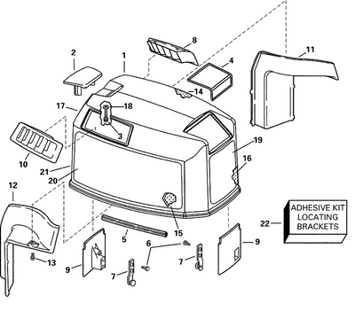EVINRUDE-JOHNSON 347096 Decal, Sides, Jo.