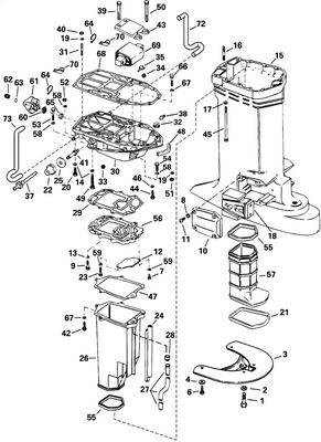 EVINRUDE-JOHNSON 347233 Hose, Adapter To C/C Port | "C " Suffix Models