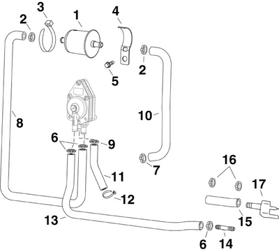 EVINRUDE-JOHNSON 350792 Hose, Fuel Pump To Fuel Filter EVINRUDE-JOHNSON 350792 Hose, Fuel Pump To Fuel Filter