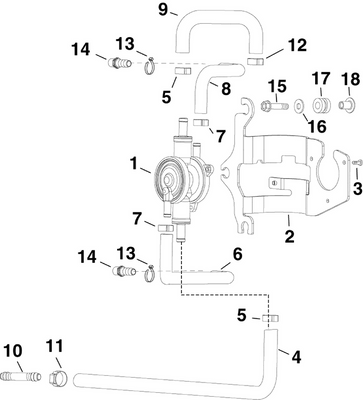 EVINRUDE-JOHNSON 350982 Hose, Upper C/C Pulse EVINRUDE-JOHNSON 350982 Hose, Upper C/C Pulse