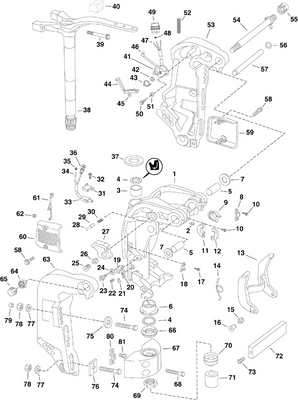 EVINRUDE-JOHNSON 352657 Bumper, Steering Arm To Cover EVINRUDE-JOHNSON 352657 Bumper, Steering Arm To Cover