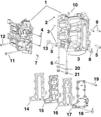 EVINRUDE-JOHNSON 353196 Gasket, Inner Exhaust Cover To Block EVINRUDE-JOHNSON 353196 Gasket, Inner Exhaust Cover To Block