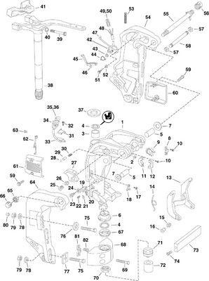 EVINRUDE-JOHNSON 354185 Rod, Trim Limit