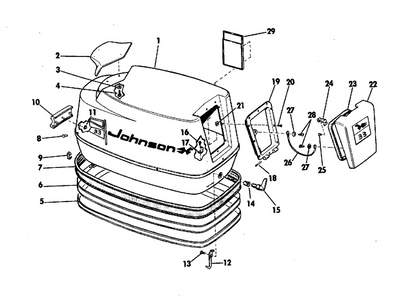 EVINRUDE-JOHNSON 384083 Front Door & Transfer Assembly EVINRUDE-JOHNSON 384083 Front Door & Transfer Assembly