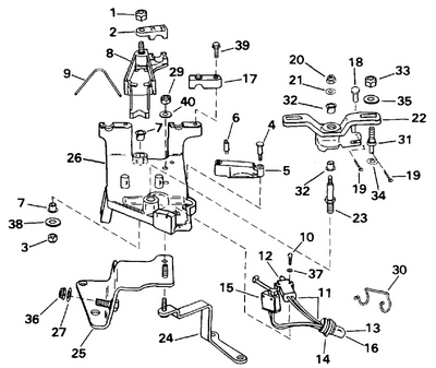 EVINRUDE-JOHNSON 3853758 Nut, Shift Cable Pin
