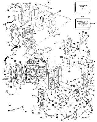 EVINRUDE-JOHNSON 390015 Cover, Exh. Manifold EVINRUDE-JOHNSON 390015 Cover, Exh. Manifold
