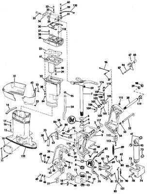 EVINRUDE-JOHNSON 397730 Lever & Shaft