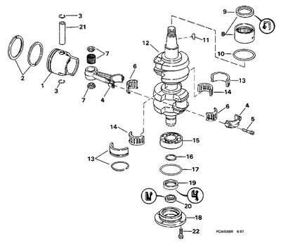 EVINRUDE-JOHNSON 431987 Bearing Assy.
