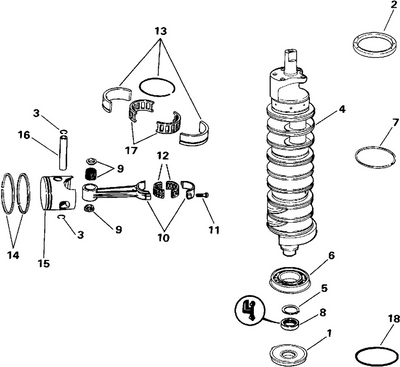 EVINRUDE-JOHNSON 433706 Ring Set, 0.030 In. O.S. EVINRUDE-JOHNSON 433706 Ring Set, 0.030 In. O.S.