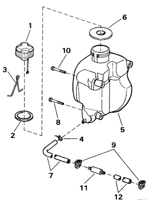 EVINRUDE-JOHNSON 434055 Fuel Tank EVINRUDE-JOHNSON 434055 Fuel Tank