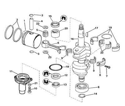 EVINRUDE-JOHNSON 436360 Ring Set, 0.020 In. O.S.