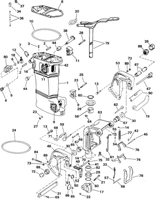 EVINRUDE-JOHNSON 436897 Lever & Shaft Assembly, Tilt Lock