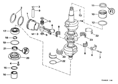 EVINRUDE-JOHNSON 436980 Piston & Ring Assy., Std. EVINRUDE-JOHNSON 436980 Piston & Ring Assy., Std.