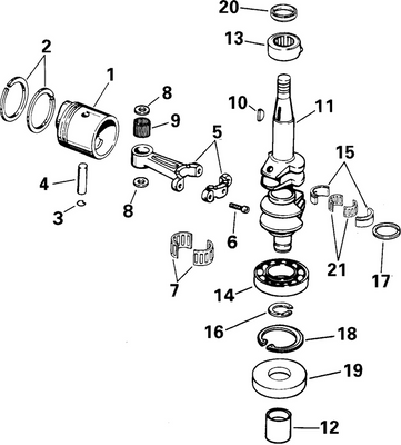 EVINRUDE-JOHNSON 438015 Crankshaft