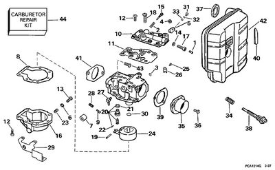 EVINRUDE-JOHNSON 438276 Carburetor Assy.