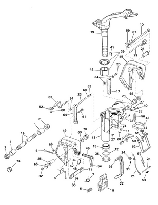 EVINRUDE-JOHNSON 438612 Steering Brkt. & Pivot Shaft EVINRUDE-JOHNSON 438612 Steering Brkt. & Pivot Shaft