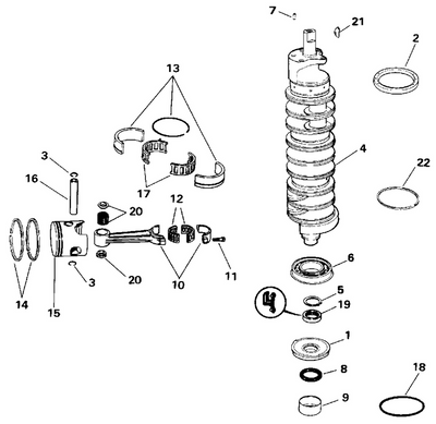 EVINRUDE-JOHNSON 438930 Crankshaft Assy EVINRUDE-JOHNSON 438930 Crankshaft Assy