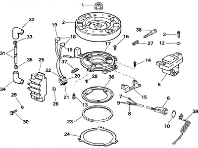 EVINRUDE-JOHNSON 439154 Stop Switch Assy. EVINRUDE-JOHNSON 439154 Stop Switch Assy.