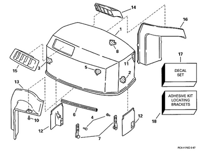EVINRUDE-JOHNSON 439239 Decal Set, 115Jtl EVINRUDE-JOHNSON 439239 Decal Set, 115Jtl