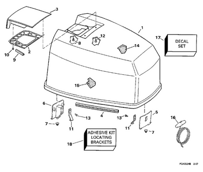EVINRUDE-JOHNSON 439343 Engine Cover Assy., Johnson EVINRUDE-JOHNSON 439343 Engine Cover Assy., Johnson