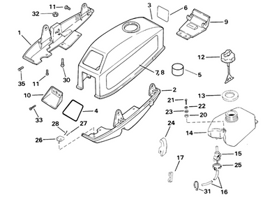EVINRUDE-JOHNSON 451567 Decal, Stbd., 2Rt 3Rt EVINRUDE-JOHNSON 451567 Decal, Stbd., 2Rt 3Rt